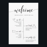 Wedding Timeline Program With Icons<br><div class="desc">This program includes a timeline of your wedding as a fun and simple way to give important wedding information to your wedding guests.</div>