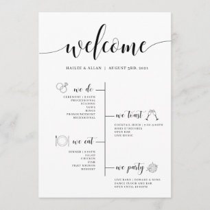 Wedding Timeline Program With Icons