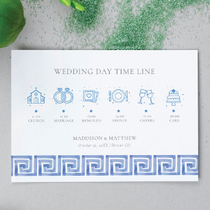 Wedding Timeline Santorini Greece Enclosure Card