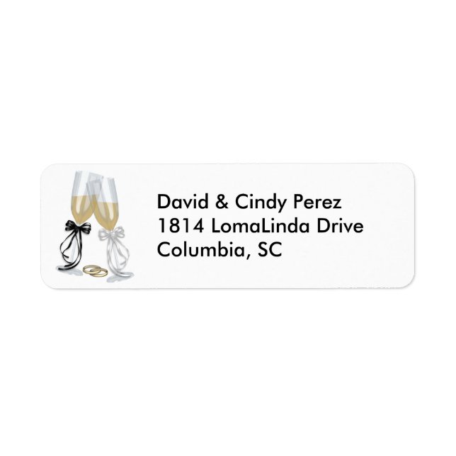Wedding Toast Return Address Label (Front)