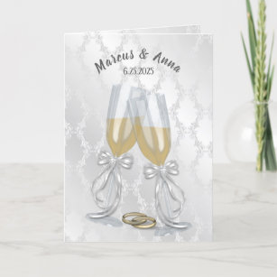 Wedding Toast with rings Card