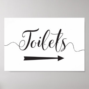 Wedding Toilets Sign Right Arrow Directions