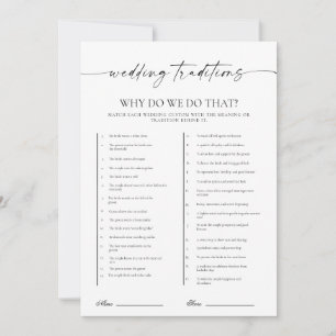 Wedding Traditions Bridal Shower Game Invitation