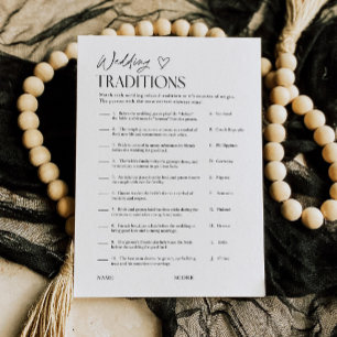 Wedding Traditions Bridal Shower Trivia Game Card