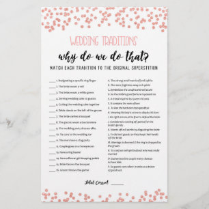 Wedding traditions game with Answers