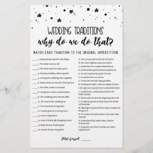 Wedding traditions game with Answers