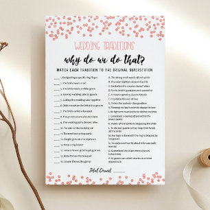 Wedding traditions with Answers game Card