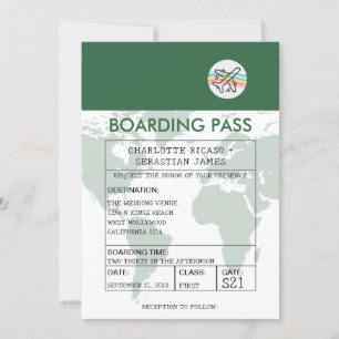 Wedding Travel Boarding Pass Novelty Invitation
