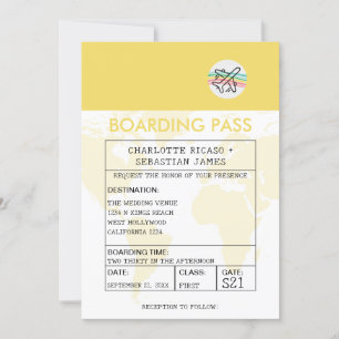 Wedding Travel Boarding Pass Novelty Invitation