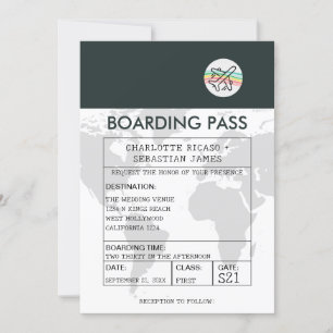 Wedding Travel Boarding Pass Novelty Invitation