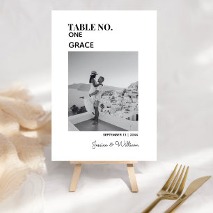 Wedding Travel Destination Photo & Custom Names  Table Number