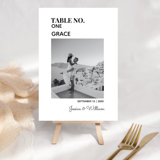 Wedding Travel Destination Photo & Custom Names  Table Number (Creator Uploaded)