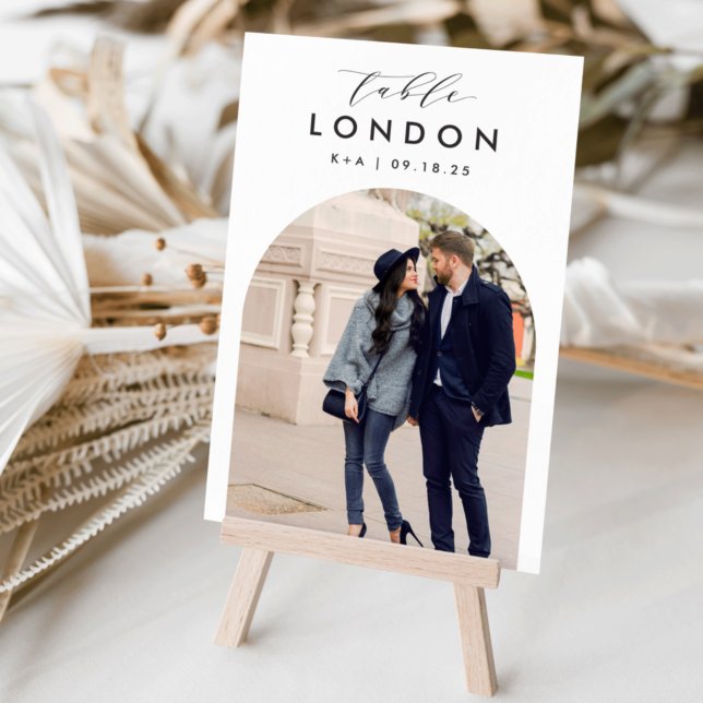 Wedding Travel Destination Photo & Name Table Number (3.5x5" travel photo table numbers)