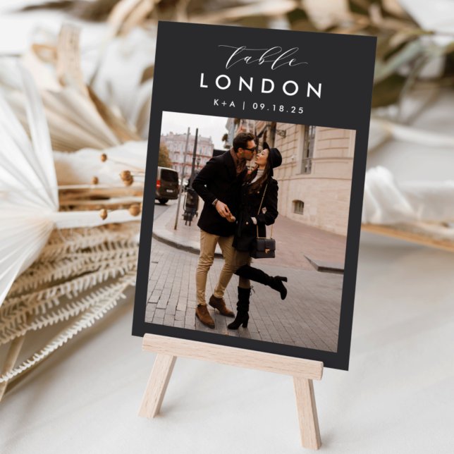 Wedding Travel Destination Photo & Name Table Number (3.5x5" travel photo table numbers)