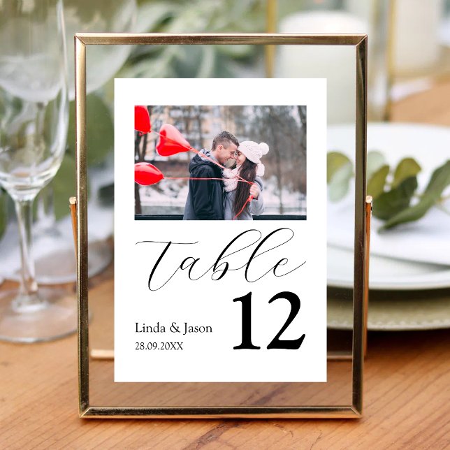Wedding Travel Destination Photo Table Number Card (Creator Uploaded)
