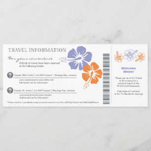 Wedding Travel Info Boarding Pass Invitation
