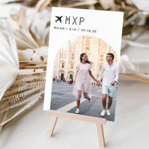 Wedding Travel Theme Photo & Airport Code Table Number