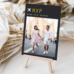 Wedding Travel Theme Photo & Airport Code Table Number