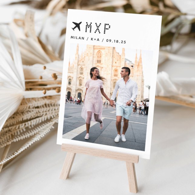 Wedding Travel Theme Photo & Airport Code Table Number (Creator Uploaded)