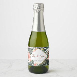 Wedding Tropical Gold Mini Sparkling Wine Bottle Sparkling Wine Label