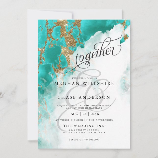 WEDDING |  Turquoise Watercolor BarefootBride™ (Front)