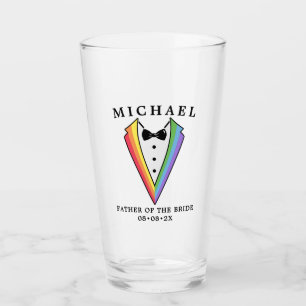 Wedding Tuxedo Gay LGBTQ+ Father of the Bride Glass