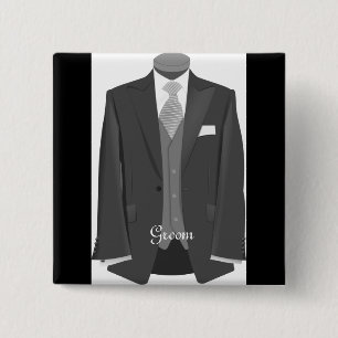 Wedding Tuxedo Groom Pin Button Badge Gift