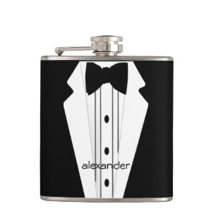 Wedding Tuxedo Grooms Hip Flask