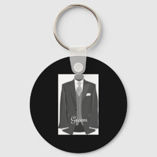 Wedding Tuxedo Grooms Key Ring Groom Keychain