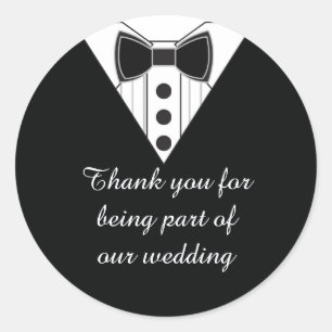 Wedding Tuxedo Thank You Favour Stickers