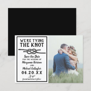Wedding Tying the Knot Minimalist Nautical Photo Save The Date