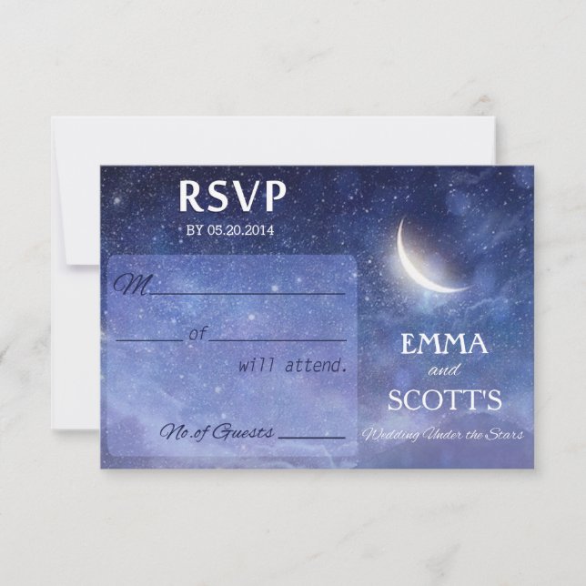 Wedding under the stars RSVP card set (Front)