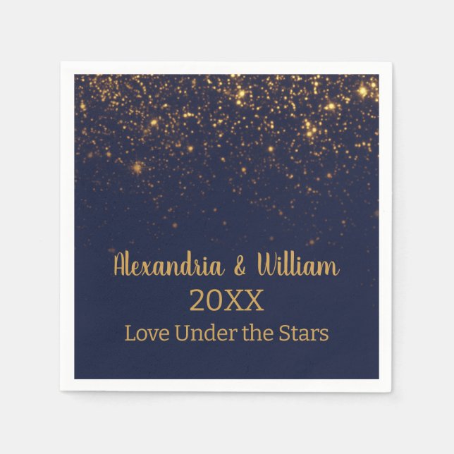 Wedding Under the Stars Save the Date Invitation Napkin (Front)