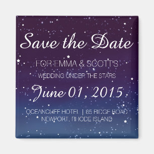 Wedding under the stars Save the Date PURPLE Magnet