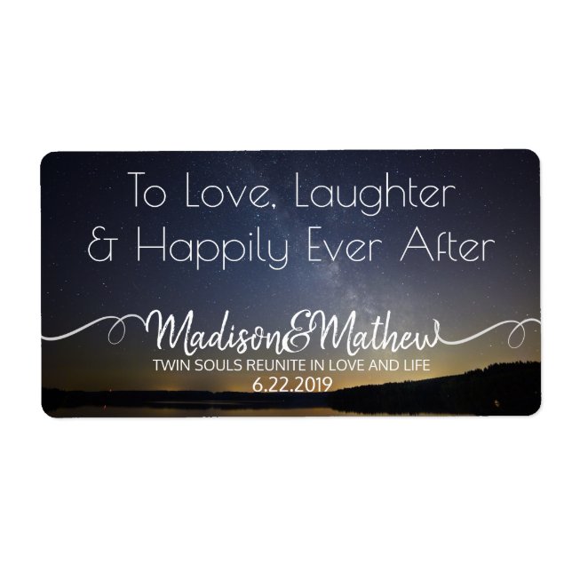 Wedding Under the Stars Wine Labels (Front)