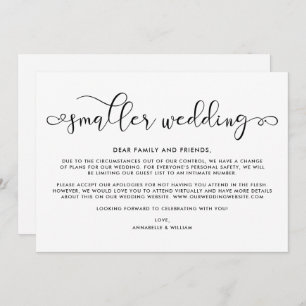 Wedding Update Smaller Wedding Announcement