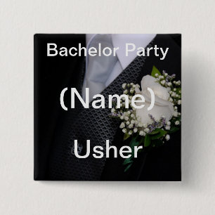 Wedding Usher 15 Cm Square Badge