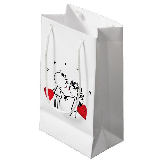 Wedding, Valentine's day Small Gift Bag (Front Angled)