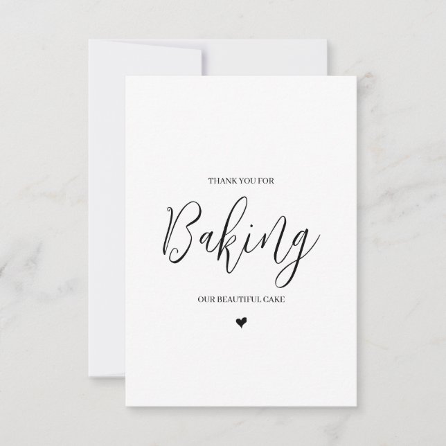 Wedding Vendor Thank You Card- Baker Card (Front)
