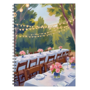 Wedding Venue Watercolor Painting Floral Botanical Notebook