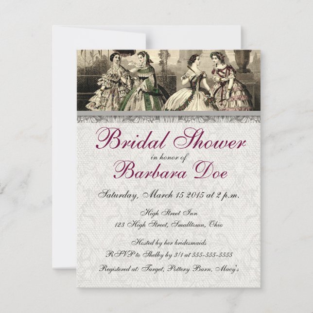 Wedding Vintage Antique Bride Invitation (Front)