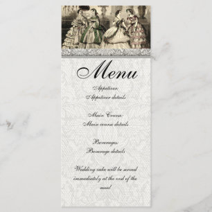 Wedding Vintage Antique Bride Menu