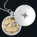 Wedding Vintage Chickadees Anniversary Necklace<br><div class="desc">Keepsake Necklaces Choose either Silver Plated Gold Finish or Sterling Silver Unique Personalised Custom !st Christmas Gift Wedding Keepsake Wedding Party Necklaces - to change background colour - click customise - click edit - choose last tool in drop down menu and choose from one of the colours shown or enter...</div>