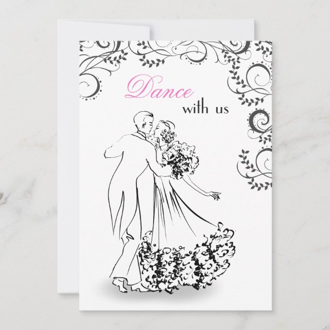 Wedding Vintage Dance Couple Invitation (Front)
