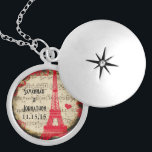 Wedding Vintage Eiffel Tower Burnt Edges Necklace<br><div class="desc">Wedding Keepsake Wedding Party Necklaces - to change background colour - click customise - click edit - choose last tool in drop down menu and choose from one of the colours shown or enter your rgb hex code for your custom wedding colour- to change font colour select the text you...</div>