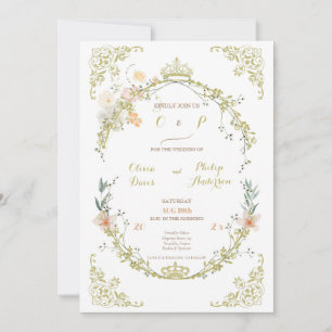 Wedding Vintage Floral Ornament by Owen Classic Invitation