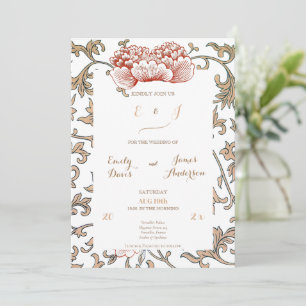 Wedding Vintage Floral Ornament by Owen Classic Invitation