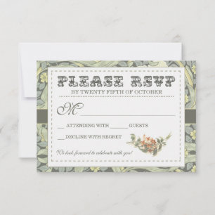 Wedding vintage floral RSVP cards
