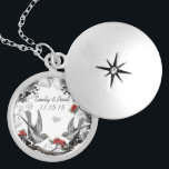 Wedding Vintage Grey Birds  Anniversary Necklace<br><div class="desc">Keepsake Necklaces Choose either Silver Plated or Sterling Silver</div>