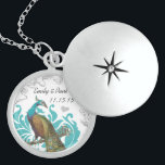 Wedding Vintage Peacock Anniversary Necklace<br><div class="desc">Wedding Keepsake Wedding Party Necklaces - to change background colour - click customise - click edit - choose last tool in drop down menu and choose from one of the colours shown or enter your rgb hex code for your custom wedding colour- to change font colour select the text you...</div>
